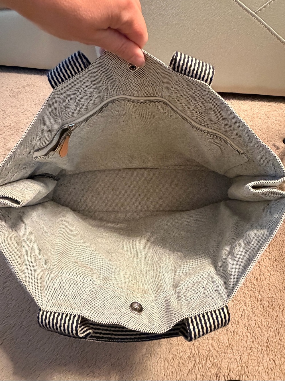 Hermès Fourre Tout MM grey cotton canvas tote bag. 💼 🤩 with COA🤩 - Picture 6 of 15